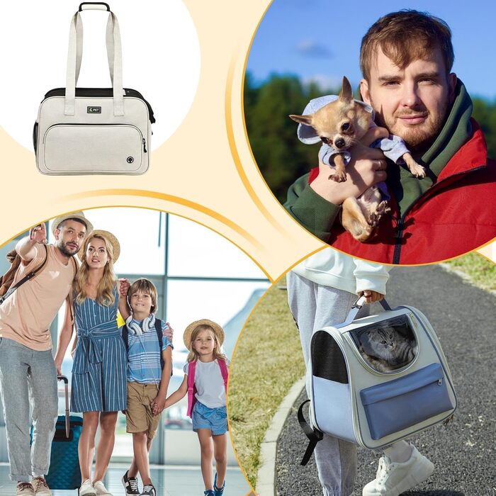 Сумка-переноска для собак | Дихаюча сітка, ремінь, легка переноска для собак, домашніх тварин, подорожей, до ветеринара, пікніків, покупок, щоденних поїздок на авто