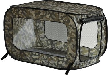 Складаний переносний будиночок-клітка Beatrice Home Fashions для котів і собак, 91,4×55,9×55,9 см, камуфляжний зелений