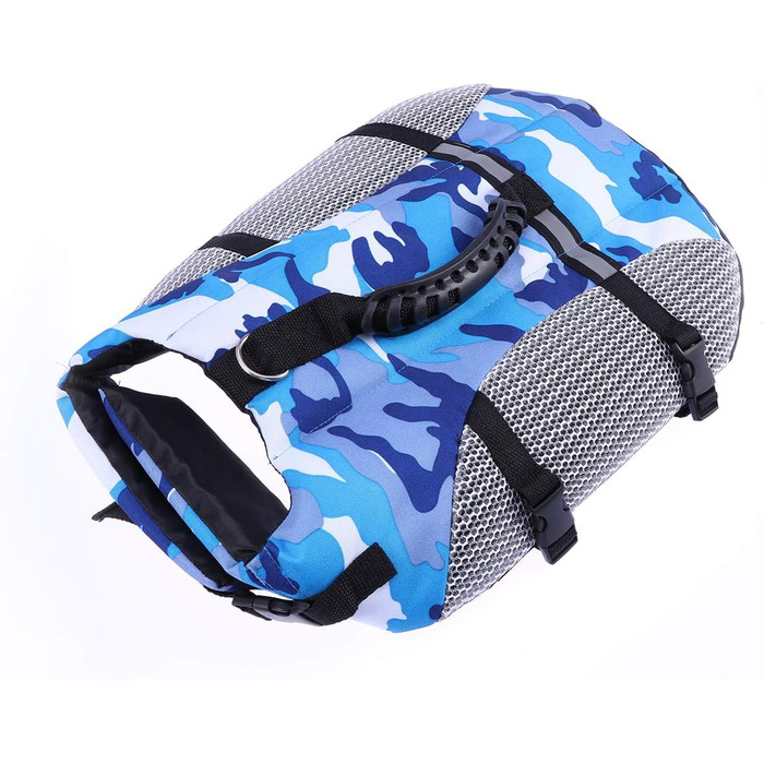 Рятувальний жилет для собак POPETPOP, регульований, дихаючий, з ручками та швидкою застібкою, XL, блакитний