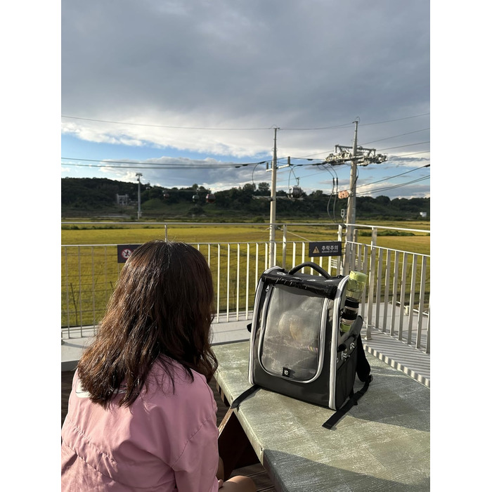 Переносна сумка-рюкзак для птахів Birds Day з кліткою для папуг, 2 жердочками та годівницею, піддон з нержавіючої сталі (темно-оливковий зелений)