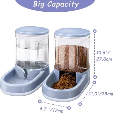 Автоматичний диспенсер корму та води для собак та котів, 3.8 л, 2-в-1, сірий