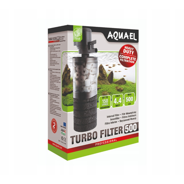 Внутрішній губковий фільтр Aquael Turbo Filter 500 (біологічна та механічна фільтрація)