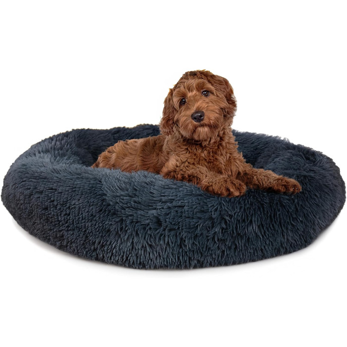 М'яке ліжко для собак та котів Paco Home, Donut, антрацит, Ø100 см