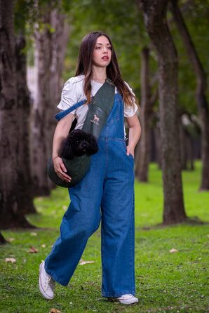 Трансформер для собак Noah & Paw до 5 кг, веганська шкіра, зелений, 38 x 15 x 14 см