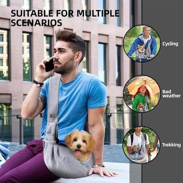 Транспортна сумка для собак Mymai - сіра, до 15 кг. Зручна переноска для вигулу та подорожей