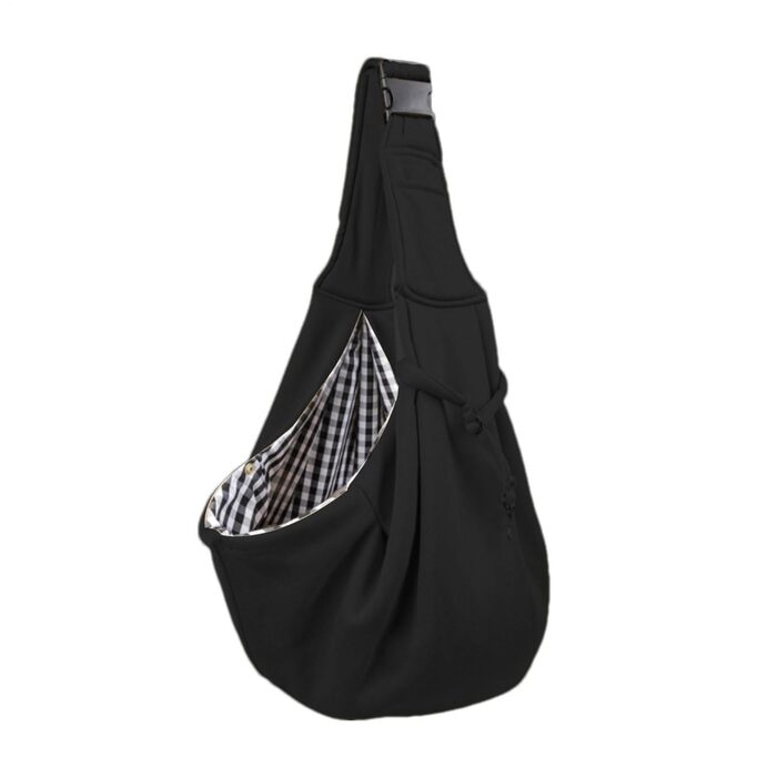 Сумка-переноска для собак та котів, чорна, для прогулянок та подорожей, з регульованим ременем