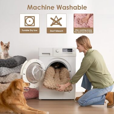 Килимок для собак великих порід EHEYCIGA, 104x68 см, XL, коричневий, з штучним хутром та льоном