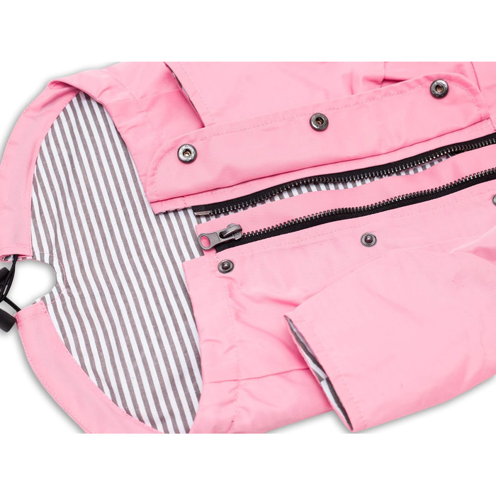 Дощовик для собак Ellie Dog Wear з блискавкою, кишенями та світловідбивачами, знімний капюшон, розмір M, преміум якість