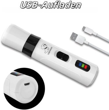 KELENO TrimNox Pro – Безшумний точило для кігтів собак, для безтурботного догляду. М'який та ефективний, портативний, з USB-зарядкою, з низькою вібрацією, білий