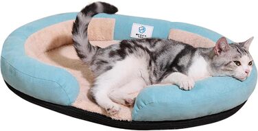 Ортопедичне ліжко для собак PETCUTE великих порід, зручне, з антиковзною основою та знімним чохлом, блакитне