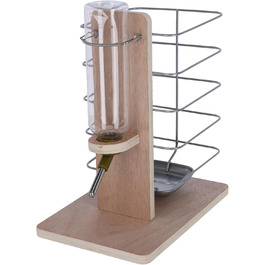 Станція для їжі та води для тварин Kerbl, годівниця для гризунів, 22,5x15,5x27 см, дерево, для внутрішнього та зовнішнього використання