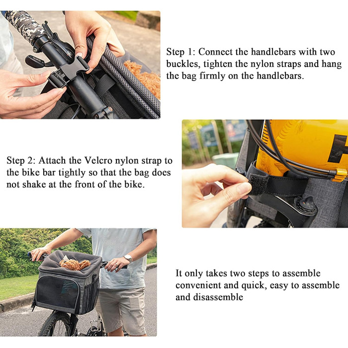 Корзина для собак на велосипед з аксесуарами - легка, з сумкою, дихаюча, для покупок, походів, подорожей та кемпінгу