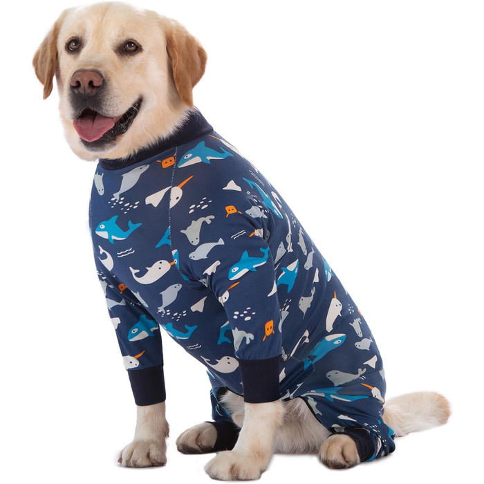 Комбінезон для собак великих порід, захист суглобів, від шерсті, слини, ран, піжамний комбінезон (XXXL, 6XL), темно-синій