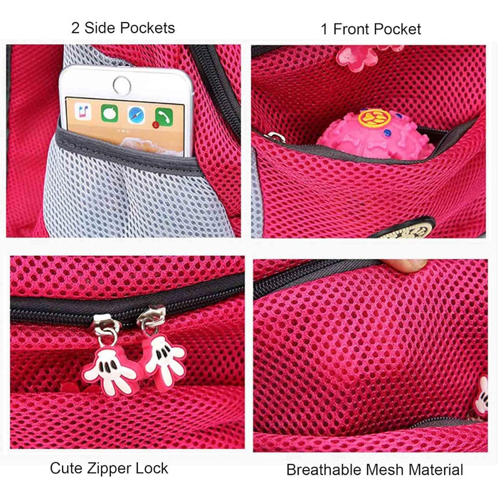 Рюкзак для кота/маленької собаки, до 3 кг, дихаючий, регульований, рожевий