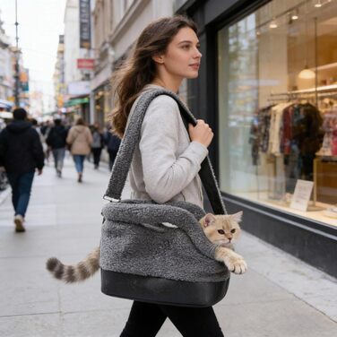 Сумка-переноска для собак та котів до 3 кг, сірого кольору (S)