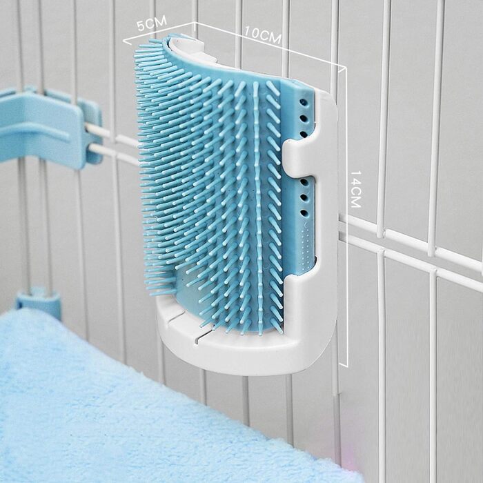 Гребінець для котів з довгим та коротким хутром, самостійний догляд, іграшка для дряпання, сірий/блакитний