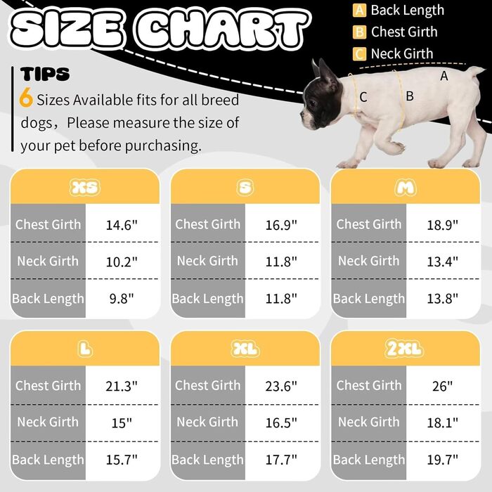 Піжама для собак IDOMIK, м'яка піжама з блискавкою, дихаюча сорочка для собак для хлопчиків та дівчаток, одяг для собак, цілісний костюм, костюм для відновлення для маленьких, середніх та великих собак M(Обвід грудей: 48 см) (XL(Обвід грудей: 59.9 см), Те