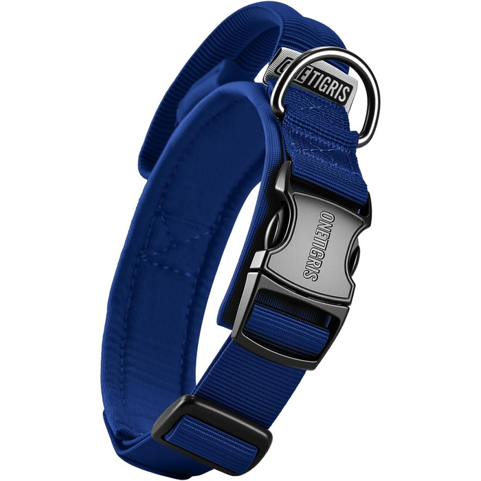 Нашийник для собак OneTigris з металевою застібкою, блакитний, розмір S