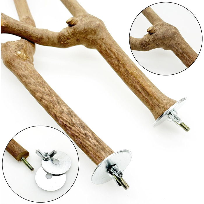 Натуральні гілки-стійки для птахів Allazone (5 шт.) - іграшки для папуг та інших птахів