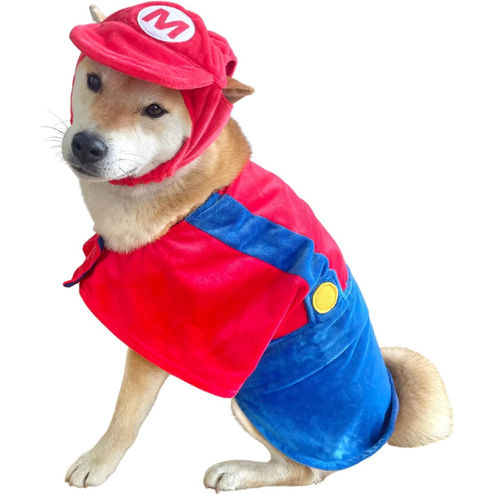 Костюм для собак 'ComfyCamper' – хатинка та підтяжки, розміри S, M, XL, червоний, для косплею, Хелловін