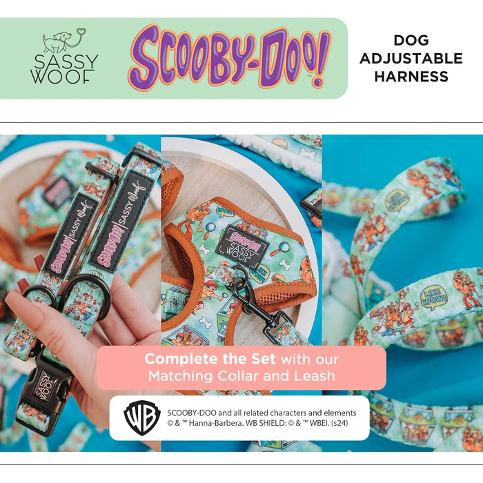 Нашийник для собак Sassy Woof Scooby-Doo™ M, регульований, міцний і зручний, стильний аксесуар для середніх порід