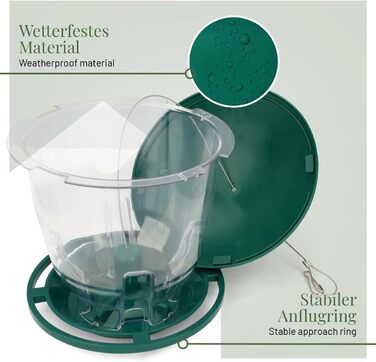 Годівниця для птахів Wildlife Home XL - велика, для вологостійкого корму, підвісна, для саду та балкону