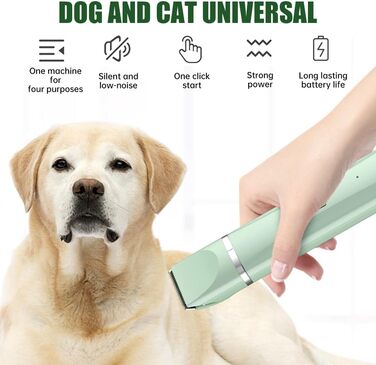 Набір для догляду за шерстю Petstyle Pro: 4 насадки, тиха машинка для собак, грумінг