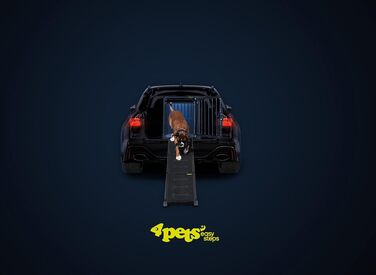 4pets Easy-Steps - Рампа для собак у бокси, металевий сірий колір, швейцарська якість