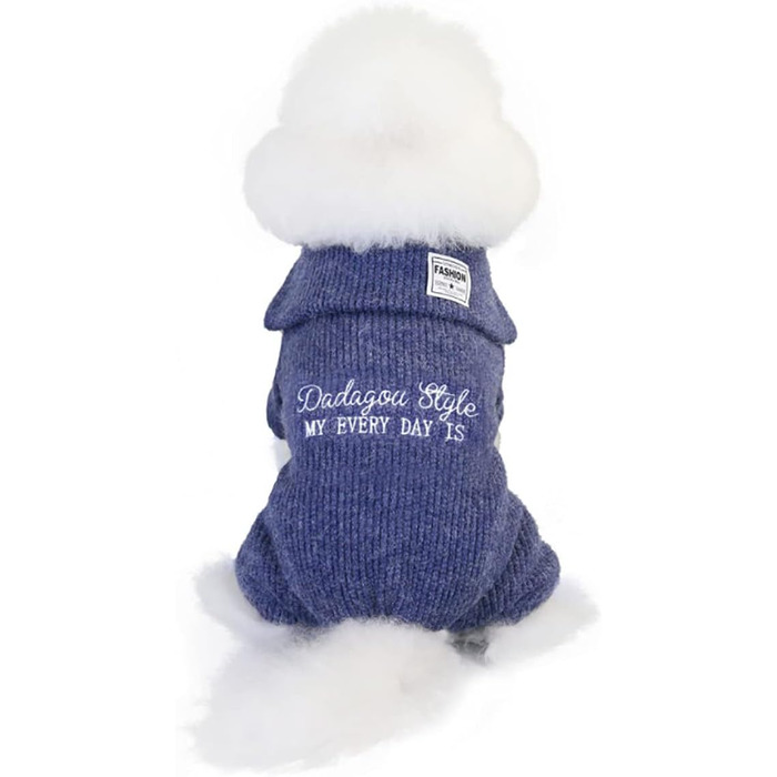 Теплий флісовий костюм для собак Wopuover, зимовий, для собак, блакитний (S)