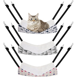 Кішка лежанка-гамак на підвісці, 3 шт. - тепла гамачна лежанка для котів та інших дрібних тварин з регульованими ременями та металевими застібками