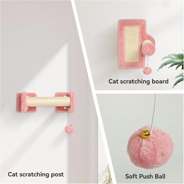 Комплекс для котів BYBYME з гамаком, ліжком та каналом, 6 предметів, рожевий