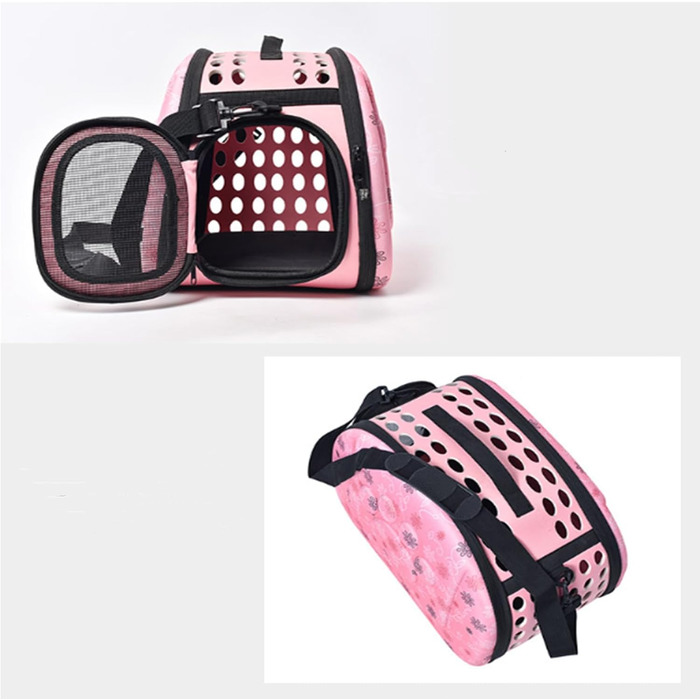 Сумка-переноска для кота та собаки CiCixixi, рожева, 42x28x30 см, для маленьких собак до 7.5 кг, з регульованим плечовим ременем, ідеальна для подорожей