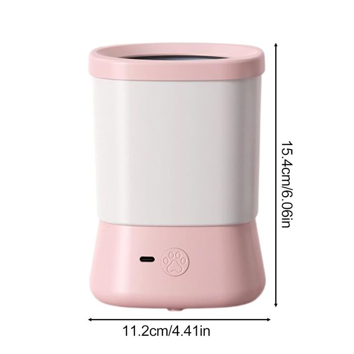 Очищувач лап для собак - Pink, 2 швидкості, проти розбризкування, з м'якими силіконовими смужками, для подорожей