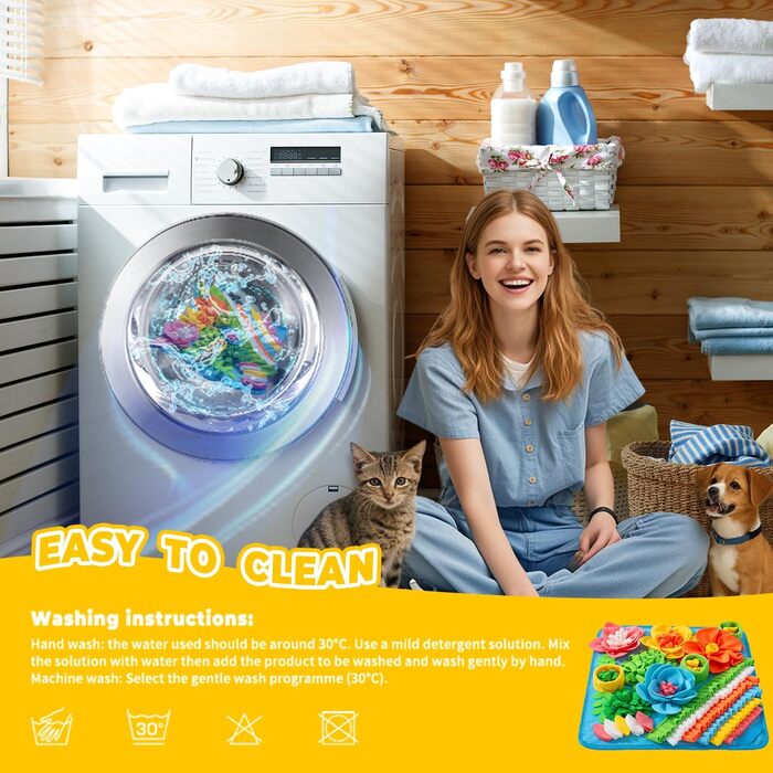 Килимок для собак Tierglück Schnüffelteppich: тренувальний килимок для повільного годування, іграшка-розвиток для собак та котів, для цуценят та середніх порід