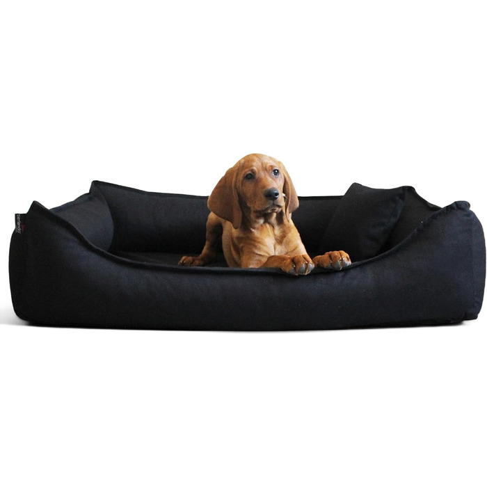 Ортопедичне ліжко для собак Tierlando® Donald, прямокутне, з матрацом з віскоеластичної піни, міцний оксфордський поліестер, неслизьке дно, 100x75 см, чорний