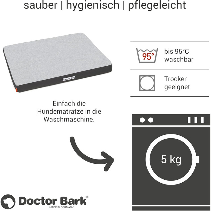 Ортопедичний лежак для собак Doctor Bark з флісовою поверхнею, 80x60 см, сірий (M)