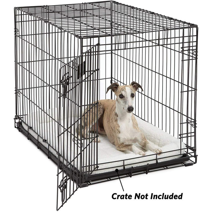 MidWest Homes for Pets QuietTime: Лежанка для собак з м'яким бортиком з флісу, 85 x 57 x 8 см, для переносок 91 см, середніх та великих порід