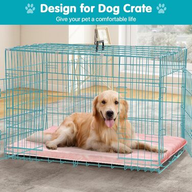 Килимок для собак середніх порід - м'який лежак для собак, килимок для собак, лежанка для собак, килимок для маленьких собак, неслизьке дно (рожевий, 76x54 см)