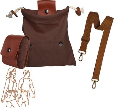 Сумка для корму з кишенями (Коричнева)