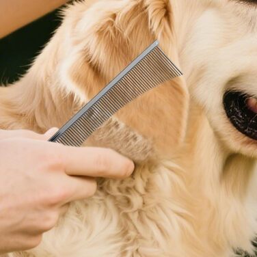 Гребінець для собак та щітка для котів | Абребінець для грумінгу, аксесуари для купання, для довгошерстих порід, цуценята, сріблястий