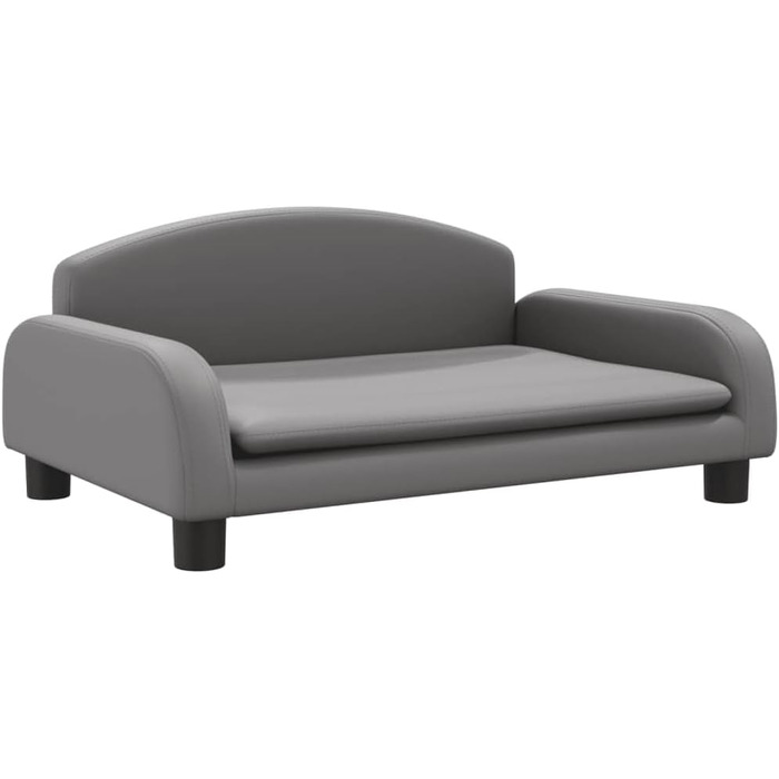 Ліжко для собак і котів vidaXL, м'яке штучна шкіра, сіре, 70x45x30 см, диван для маленьких собак і котів