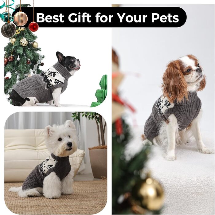 Теплий зимовий пуловер для собак, рожевий, для дрібних порід (Такса, Бостон Тер'єр), розмір 2XL