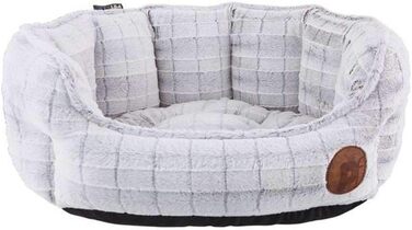 Крісло-лежанка для собак Petface, овальне, плюшеве, біле, розмір M (60x52x22 см)