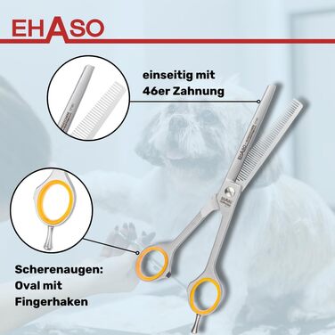 Ножиці моделювальні EHASO, 17 см, нержавіюча сталь, зубчасті (46 зубців)