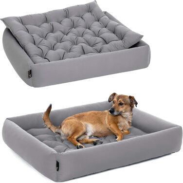 Ортопедичне ліжко для собак середніх порід - Pointer, XL (90x80 см), світло-сіре, Made in Germany