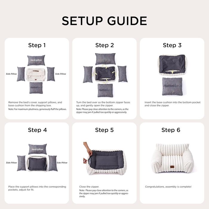 BEDSURE Ортопедичне ліжко для котів та собак великого розміру, 76x51x25 см, сіре, велике, миється, для маленьких собак та котів