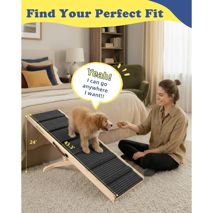 Рампа для собак та котів Hunderampe - складана, регульована, до 90 кг (внутрішнє використання до 35 кг)