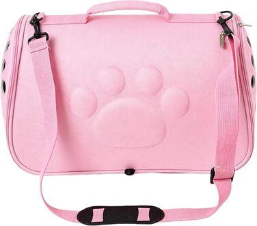 М'яка переноска для котів, сумка-переноска на плечі | Легка переноска для котів, не для собак, для ветеринара, міста, рюкзак, подорожі, пікнік, туризм, кемпінг (Рожева, M)