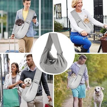 Сумка-переноска для котів та собак, сіра, для цуценят, з плечовим ременем