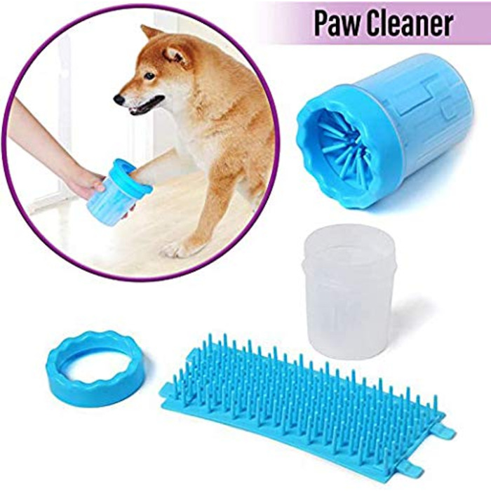 Очисник лап для собак з рушником, портативний пензлик для миття лап, масаж, догляд за лапами, видалення бруду для собак та котів